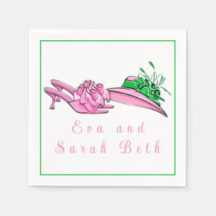 Guardanapo De Papel Chapéu Rosa Derby & Saltos / Nomes Personalizados