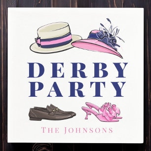 Guardanapo De Papel Chapéus de Festa de Derby Calçados Moda Preppy Azu
