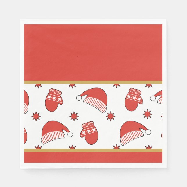 Guardanapo De Papel Chapéus e Luvas de Natal (Frente)