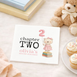 Guardanapo De Papel Chapter Two Teddy Bear Books Girl 2nd Birthday