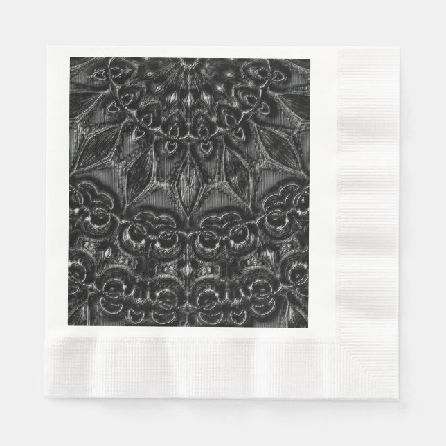 Guardanapo De Papel Charcarvão Mandala Napkins (Frente)
