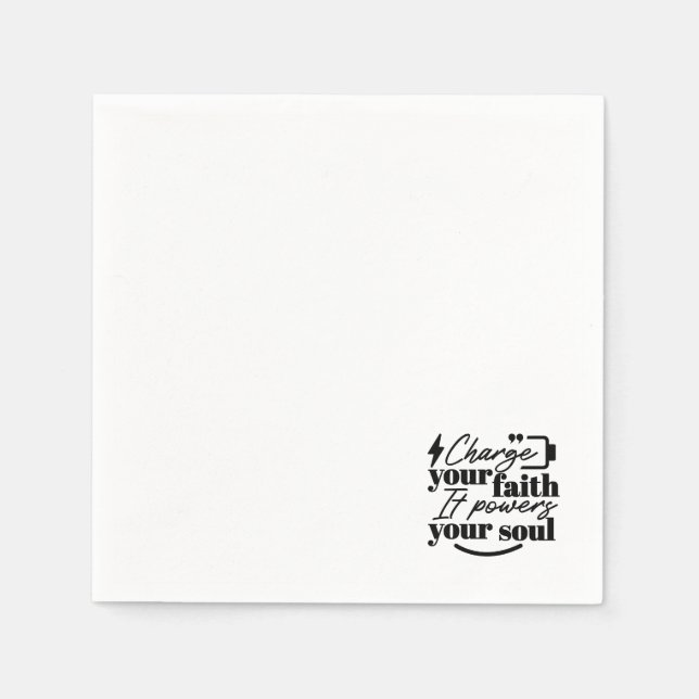 Guardanapo De Papel Charge Your Faith – Christian Inspirational Quote  (Frente)