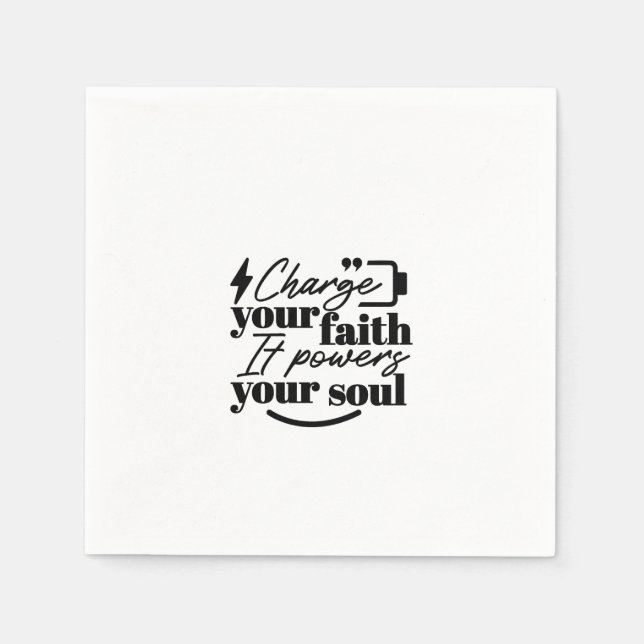 Guardanapo De Papel Charge Your Faith – Christian Inspirational Quote  (Frente)