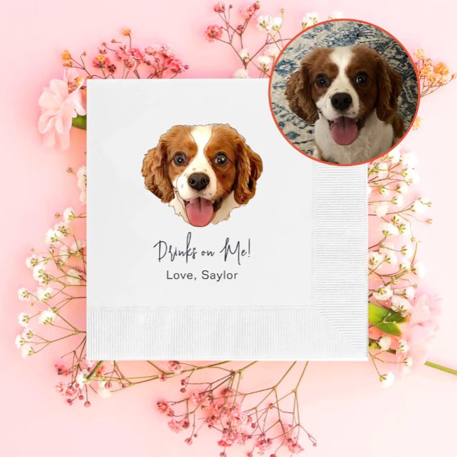 Guardanapo De Papel Charles Spaniel Dog Bebe Em Mim Personalizado (Criador carregado)