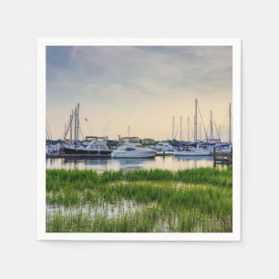 Guardanapo De Papel Charleston Harbor Boats Sunset