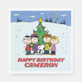Guardanapo De Papel Charlie Brown e Amigos Aniversário de inverno