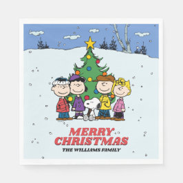 Guardanapo De Papel Charlie Brown e Amigos Natal