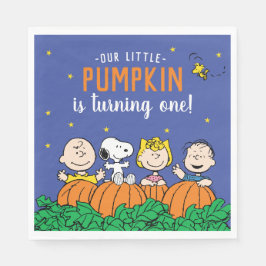 Guardanapo De Papel Charlie Brown e Gang Pumpkin primeiro aniversario