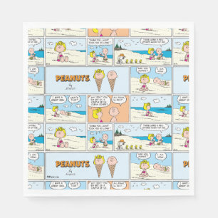 Guardanapo De Papel Charlie Brown & Sally Sorvete Na Praia