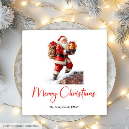 Guardanapo De Papel Charming Cute Santa Claus Stylish Watercolor Party