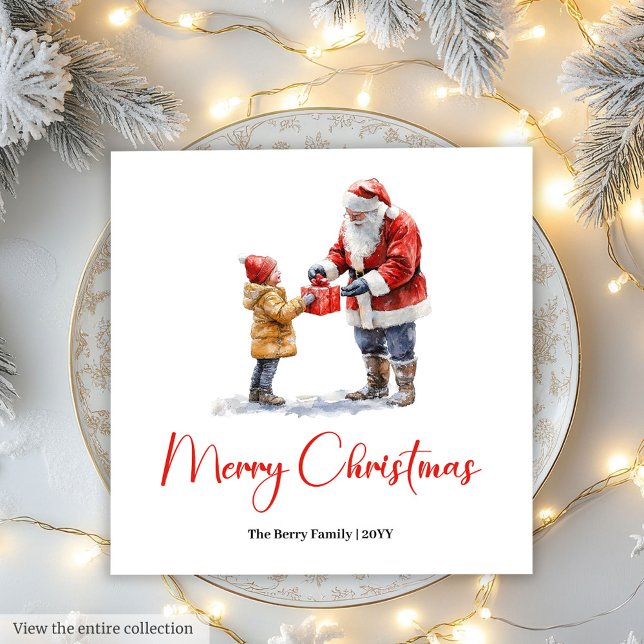 Guardanapo De Papel Charming Santa Claus Traditional Festive Dinner  (Charming Santa Claus Traditional Festive Dinner Napkin)