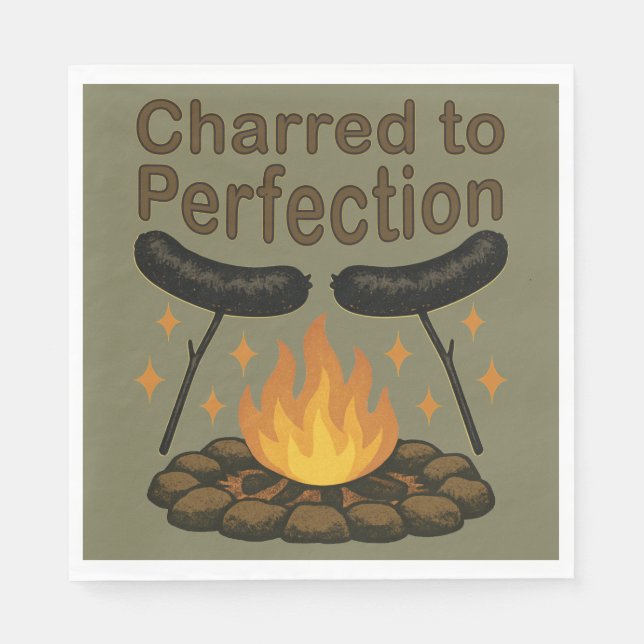 Guardanapo De Papel Charred to Perfecny Campfire Hot Dog (Frente)
