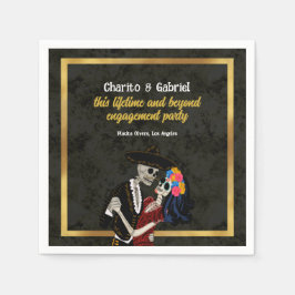 Guardanapo De Papel Charro e Catrina Sugar Skulls Black