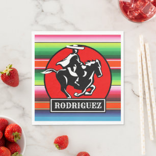 Guardanapo De Papel Charro Horse, nome personalizado, sérvia mexicana