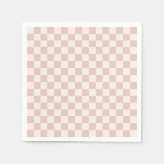 Guardanapo De Papel Check Pale Beige Checkered Pattern Board (Frente)