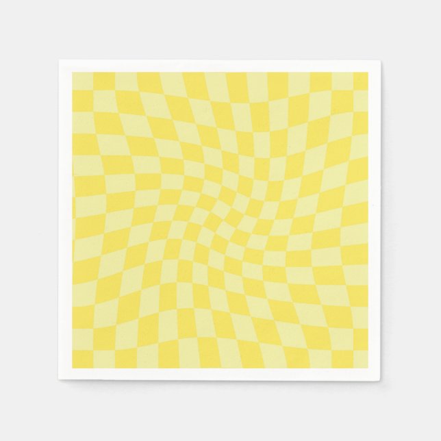 Guardanapo De Papel Checkboard com dobra amarela da pasta retrorreflec (Frente)
