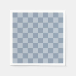 Guardanapo De Papel Checkerboard azul empoeirado