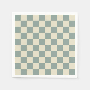 Guardanapo De Papel Checkerboard verde e amarelo pálido