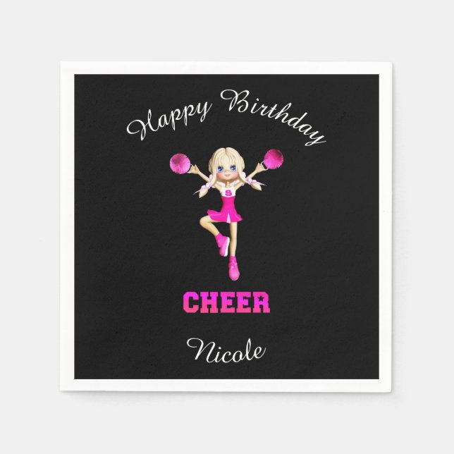 Guardanapo De Papel Cheerhead "Happy Birthday" personalizado (Frente)
