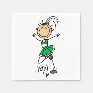 Guardanapo De Papel Cheerleader de Figura do Adesivo Verde