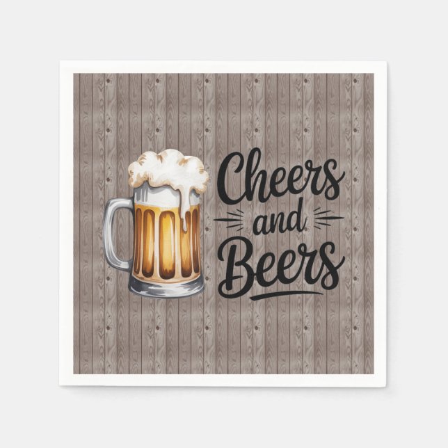Guardanapo De Papel Cheers and Beers Adult Birthday Party  (Frente)