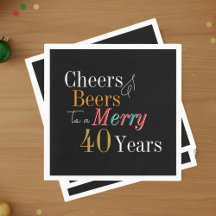 Cheers and Beers Merry 40th Christmas Birthday