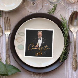 Guardanapo De Papel Cheers photo gold birthday party