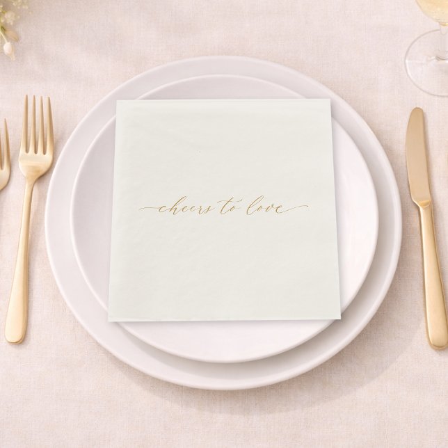 Guardanapo De Papel Cheers to Love Wedding Napkin (Criador carregado)