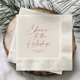 Guardanapo De Papel Cheers to the Holidays Ivory Personalized
