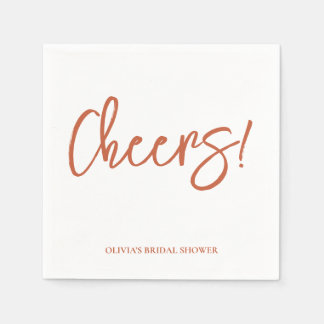 Guardanapo De Papel Cheers Wedding Napkins with Rustic Hand Lettering