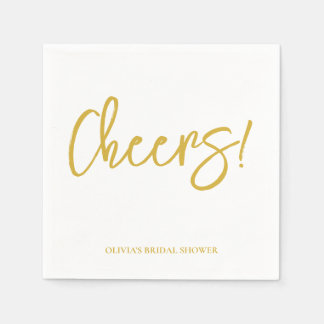 Guardanapo De Papel Cheers Wedding Napkins with Rustic Hand Lettering