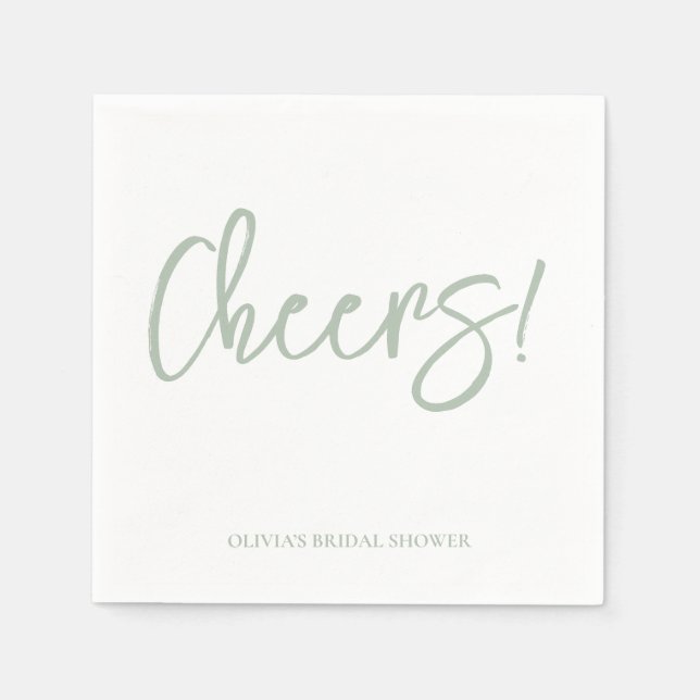 Guardanapo De Papel Cheers Wedding Napkins with Rustic Hand Lettering (Frente)