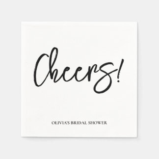 Guardanapo De Papel Cheers Wedding Napkins with Rustic Hand Lettering