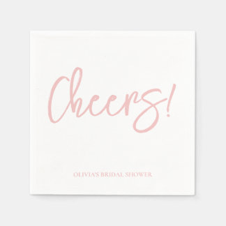 Guardanapo De Papel Cheers Wedding Napkins with Rustic Hand Lettering