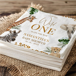 Guardanapo De Papel Cheetah Safari Wild One Baby Shower Paper
