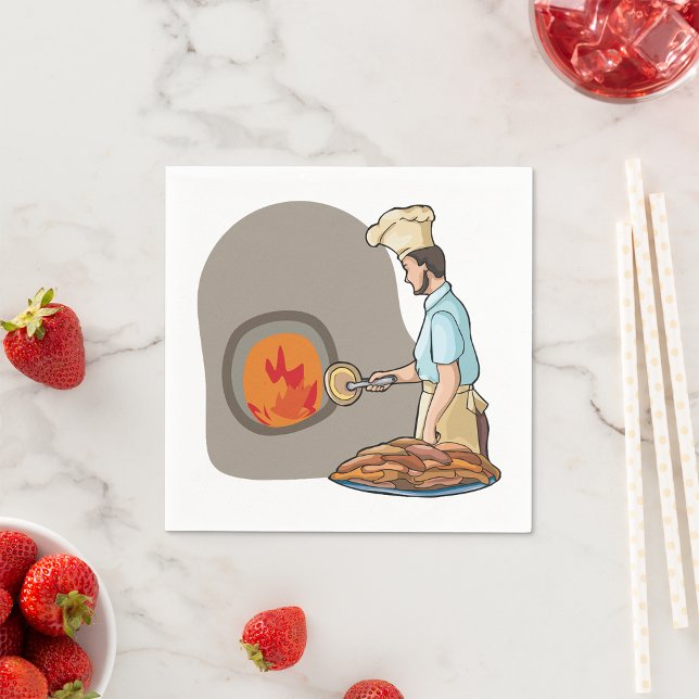 Guardanapo De Papel Chef de Forno de Pizza a Lenha (Criador carregado)