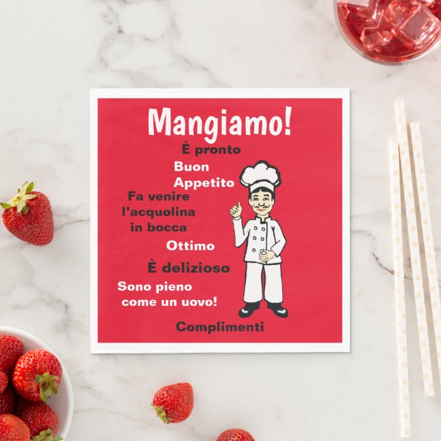 Guardanapo De Papel Chef italiano - Mangiamo (Insitu)