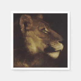 Guardanapo De Papel Chefe de Leão (Animal Selvagem)