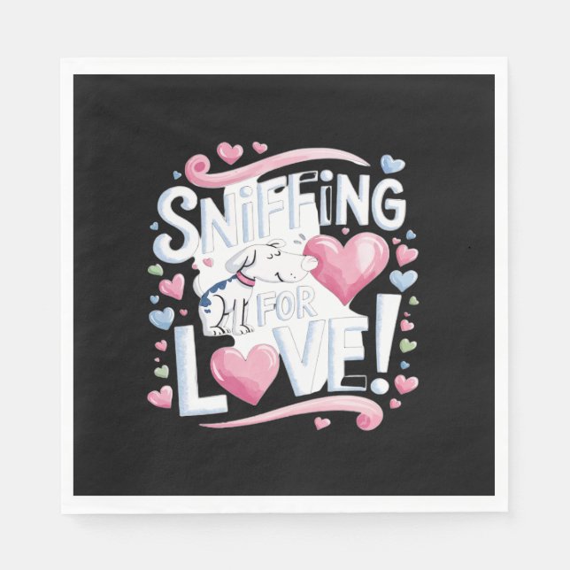 Guardanapo De Papel Cheirando por amor! Cão (Frente)