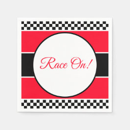 Guardanapo De Papel Cheque branco preto com vermelho