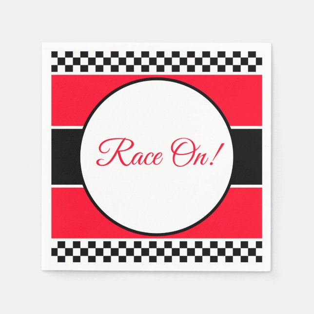 Guardanapo De Papel Cheque branco preto com vermelho (Frente)