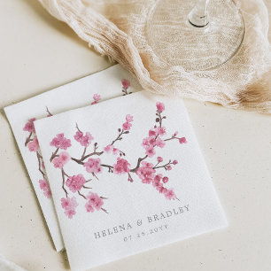 Guardanapo De Papel Cherry Blossom Bloom   Cocktail de Casamento