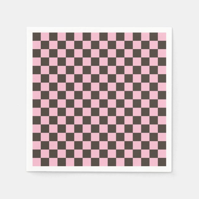 Guardanapo De Papel Cherry blossom checkered board pattern (Frente)
