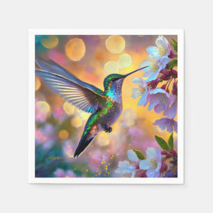 Guardanapo De Papel Cherry Blossom Fantasy Hummingbird