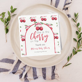 Guardanapo De Papel Cherry no Chá de fraldas de Arco rosa superior