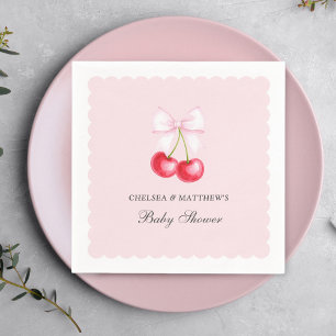 Guardanapo De Papel Cherry Whimsic No Top Girl Chá de fraldas