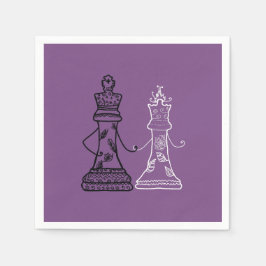 Guardanapo De Papel Chess King Queen Figures Napkins