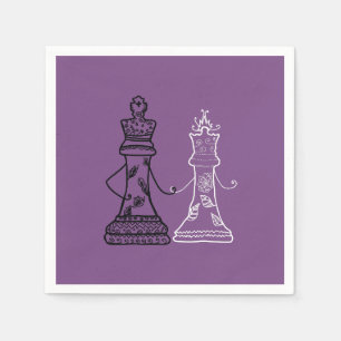 Guardanapo De Papel Chess King Queen Figures Napkins