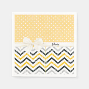 Guardanapo De Papel Chevron e bolinhas