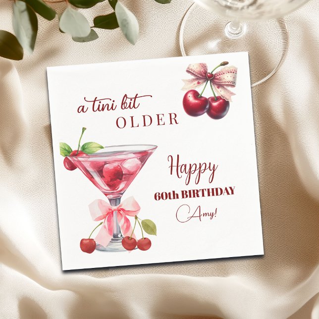 Guardanapo De Papel Chic A Tini Bit Mais Velha Martini de Cereja Anive (Criador carregado)